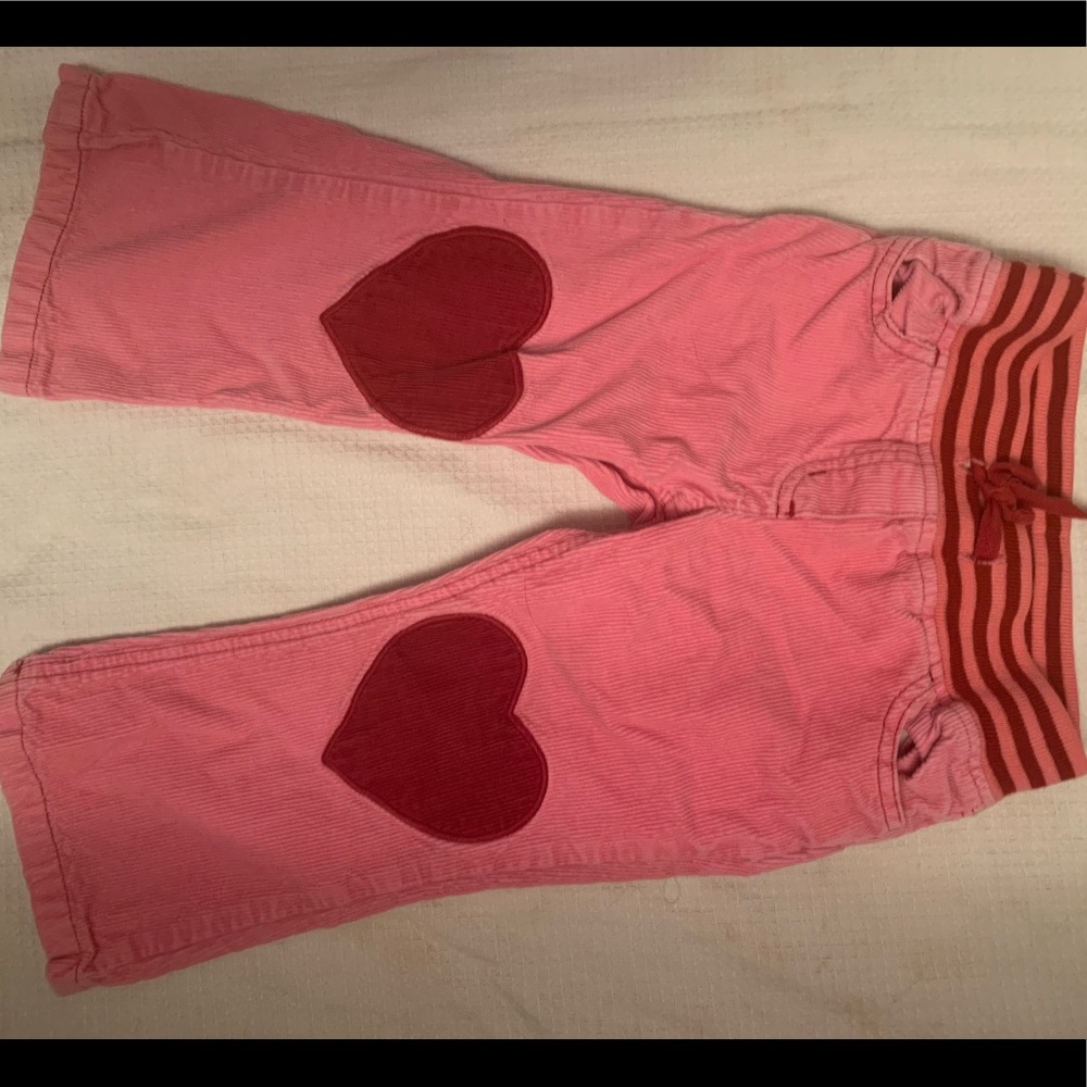 Mini Boden heart patch corduroys size 2-3